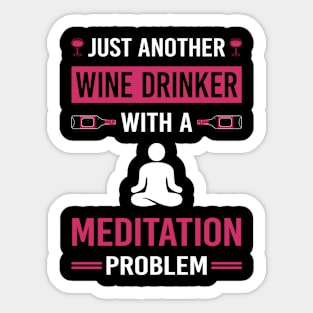 Wine Drinker Meditation Meditate Meditating Mindfulness Sticker